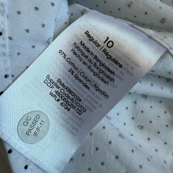 NEW Calvin Klein Slim Fit + Stretch Dress Shirt Black White 10 - Picture 10 of 10